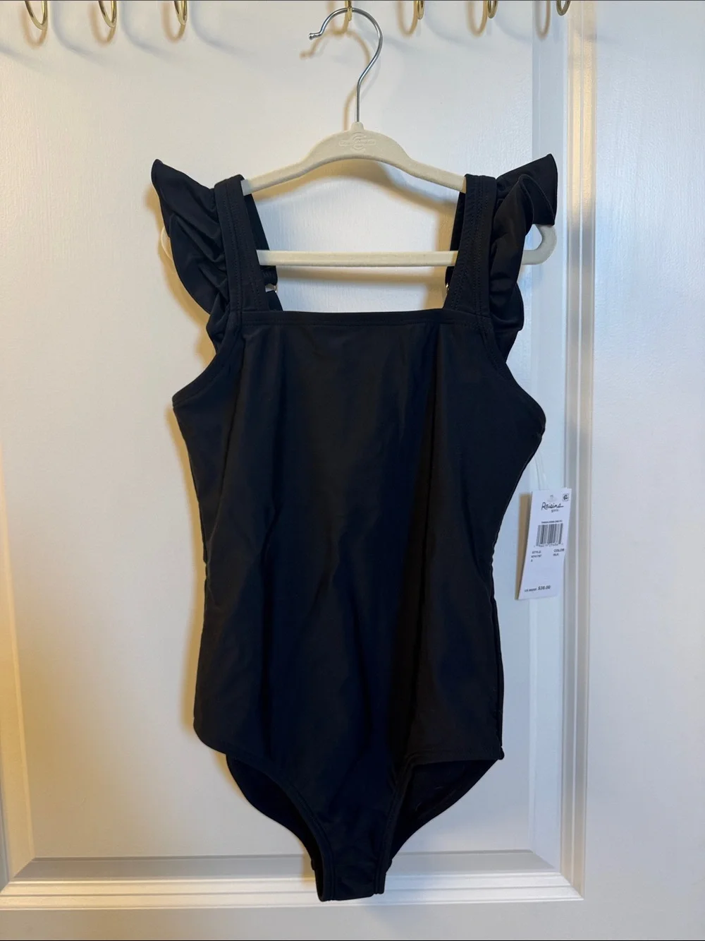 Raisins Black Ruffled One-Piece Swimsuit